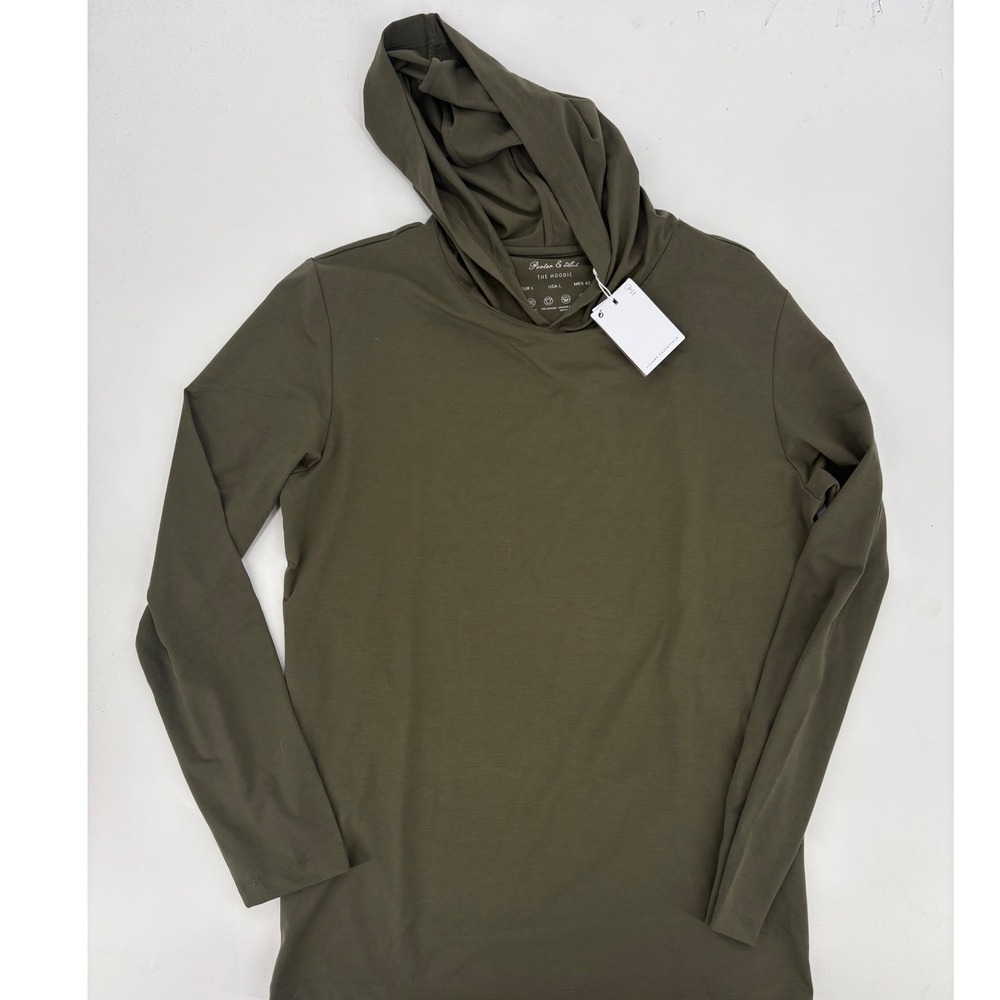 Porter & Ash The Hoodie Mens Large Olive Green Long Sleeve Luxury Essentials NEW